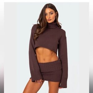 Edikted Chocolate Knit Sweater size small